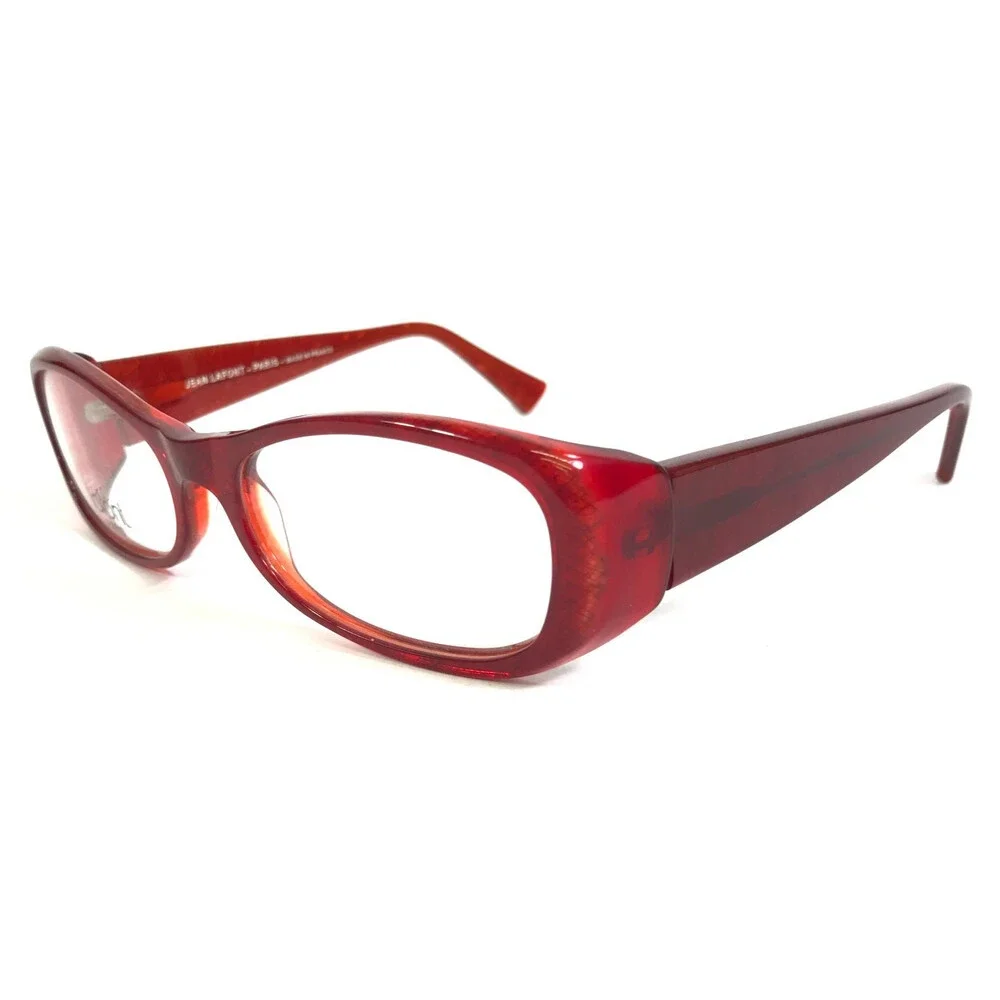 Jean Lafont Eyeglasses Frames CAMILLE 649 Polished Red Oval Full Rim 53-16-135
